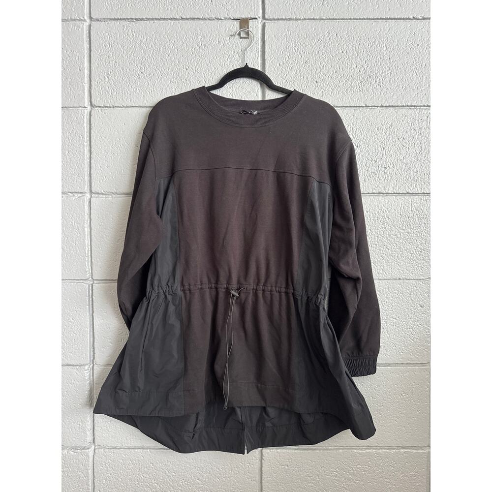 Women's Athleta Triumph Hybrid Crewneck Sweatshirt size 1X in Black - Picture 2 of 4